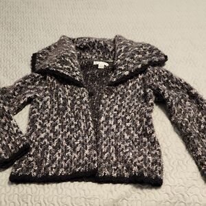 Marisa Christina Black and Gray Textured Cardigan